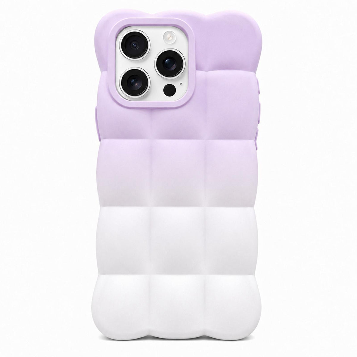 For iPhone 16 Pro Max Gradient Cloud Square TPU Phone Case - Purple White - EDA010214807B