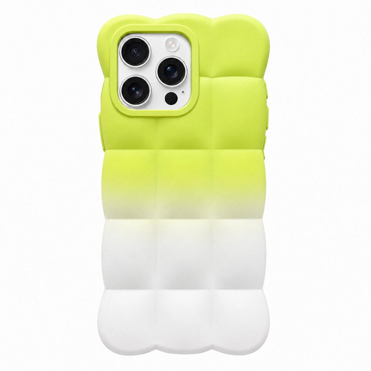 For iPhone 16 Pro Gradient Cloud Square TPU Phone Case - Green White - EDA010214808D