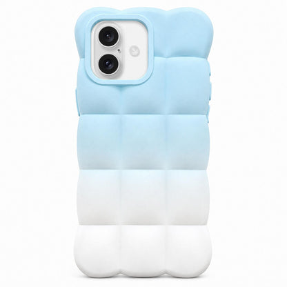 For iPhone 16 Plus Gradient Cloud Square TPU Phone Case - Blue White - EDA010214809A