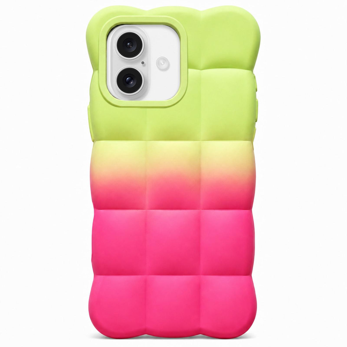 For iPhone 16 Plus Gradient Cloud Square TPU Phone Case - Green Rose Red - EDA010214809G