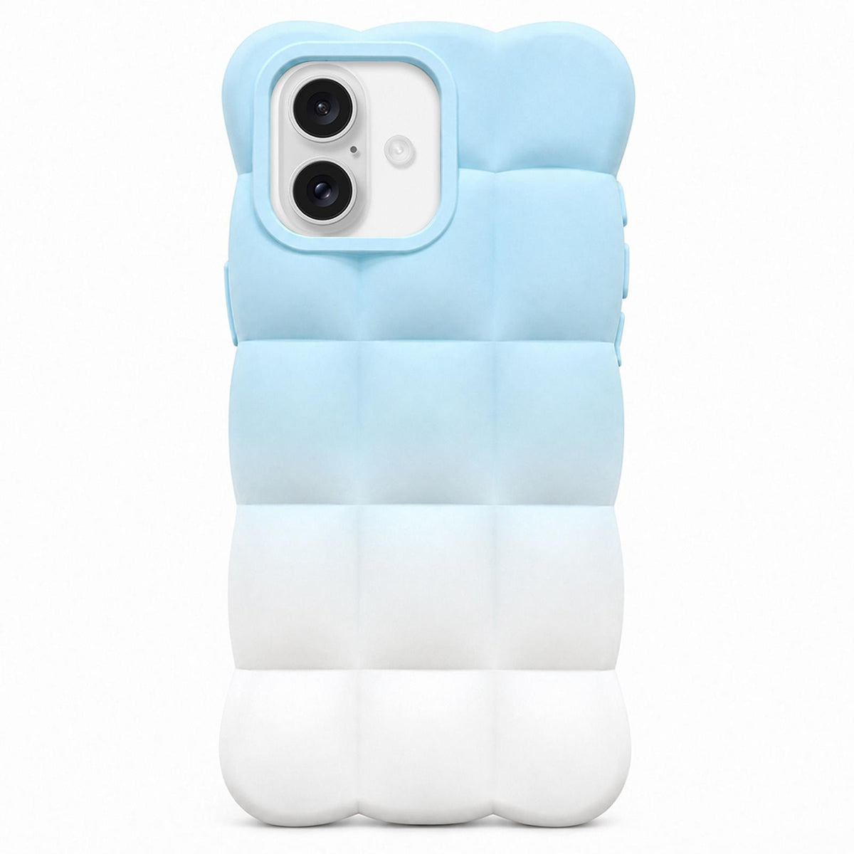 For iPhone 16 Gradient Cloud Square TPU Phone Case - Blue White - EDA010214810A