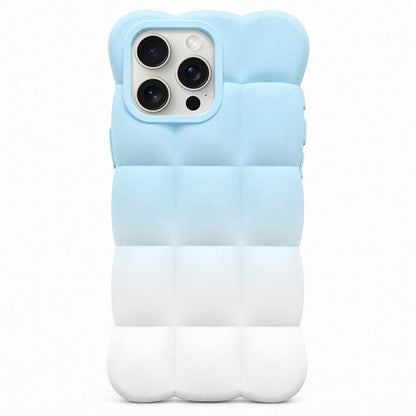 For iPhone 15 Pro Max Gradient Cloud Square TPU Phone Case - Blue White - EDA010214811A