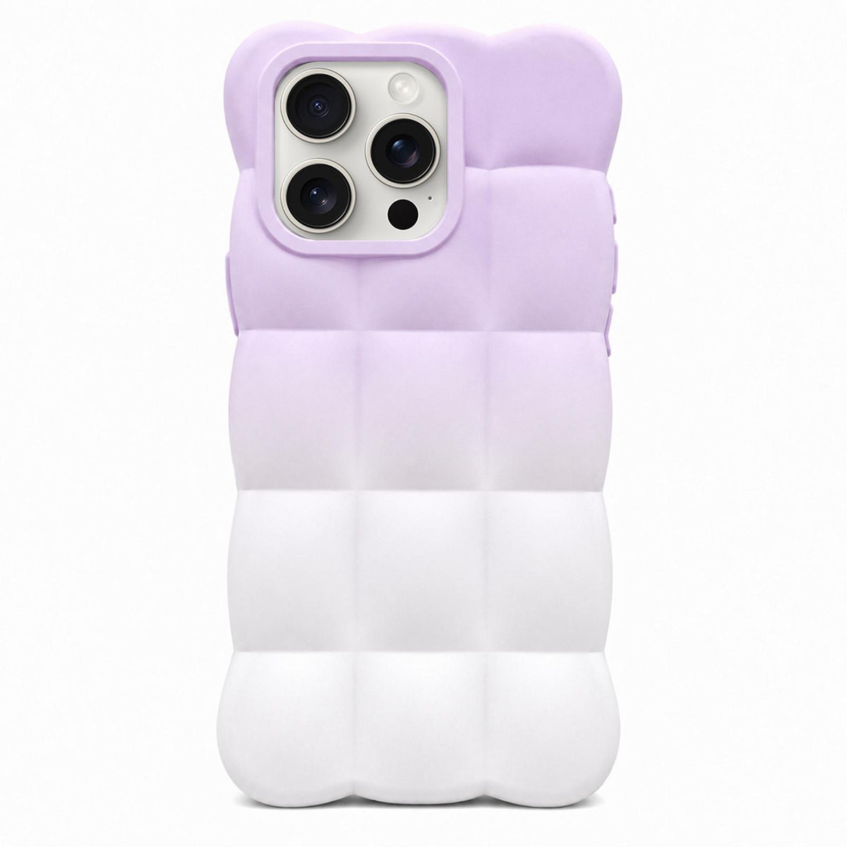 For iPhone 15 Pro Max Gradient Cloud Square TPU Phone Case - Purple White - EDA010214811B
