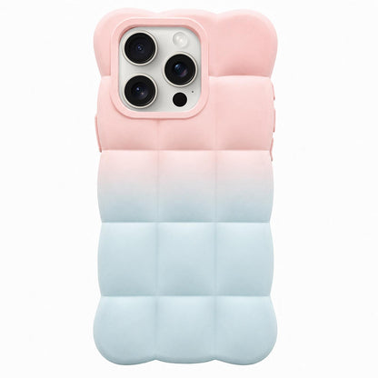 For iPhone 15 Pro Max Gradient Cloud Square TPU Phone Case - Pink Blue - EDA010214811E