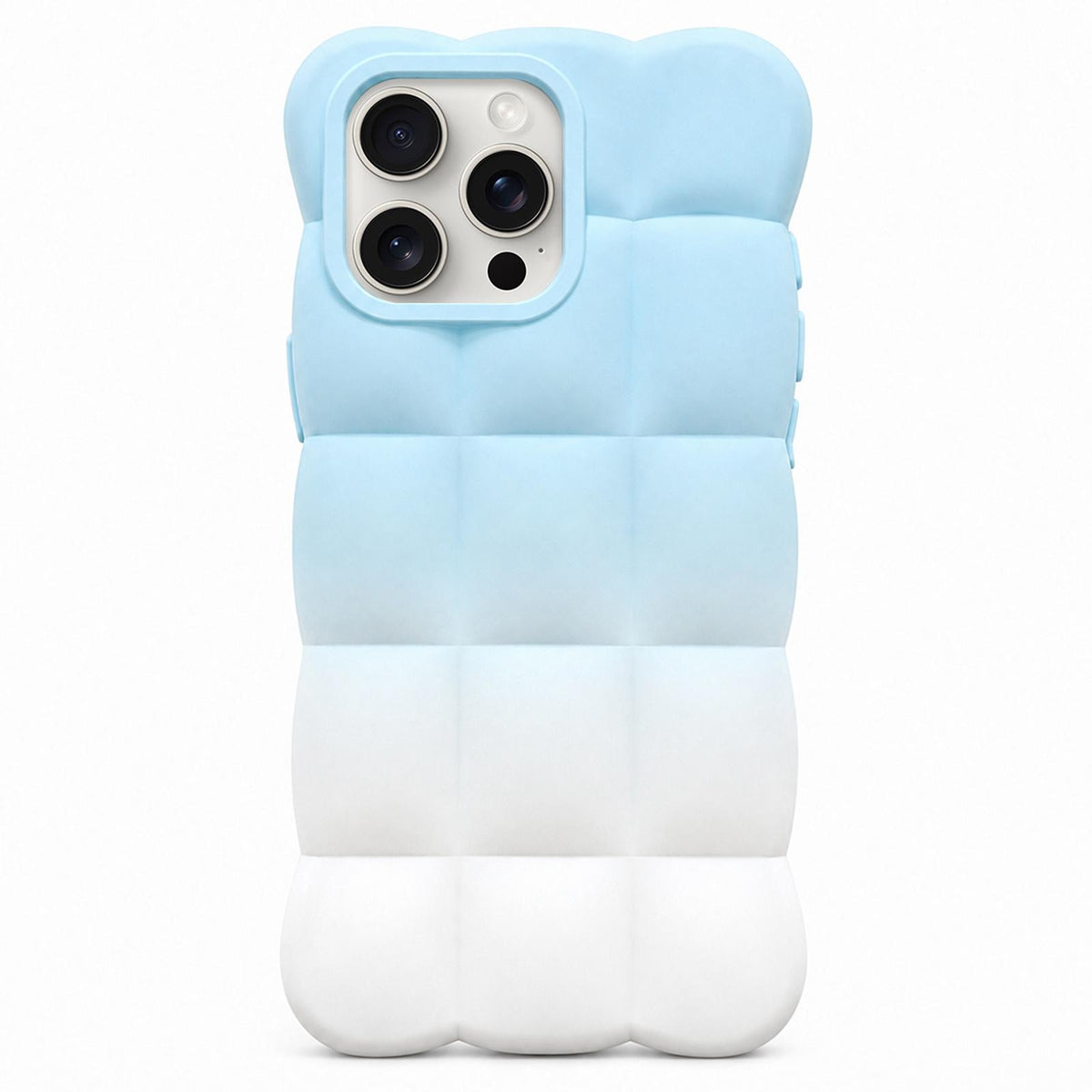 For iPhone 15 Pro Gradient Cloud Square TPU Phone Case - Blue White - EDA010214812A