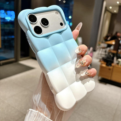 For iPhone 15 Pro Gradient Cloud Square TPU Phone Case - Blue White - EDA010214812A