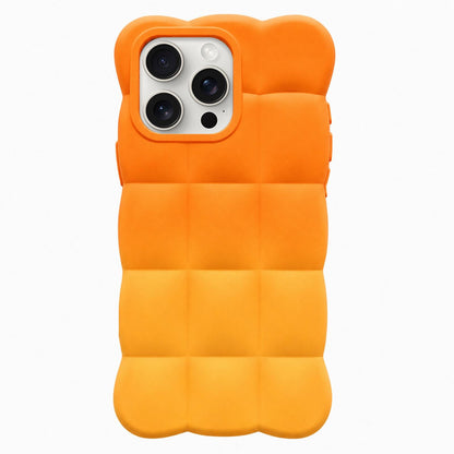 For iPhone 15 Pro Gradient Cloud Square TPU Phone Case - Orange Yellow - EDA010214812C