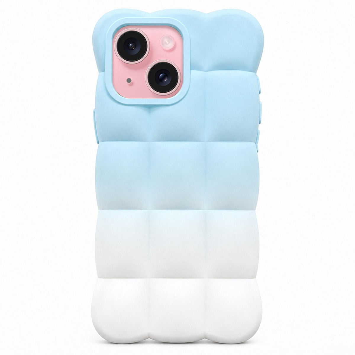 For iPhone 15 Plus Gradient Cloud Square TPU Phone Case - Blue White - EDA010214813A