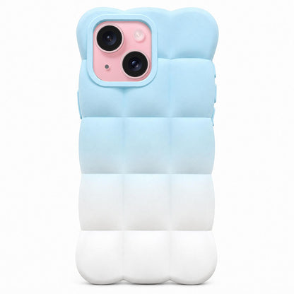 For iPhone 15 Gradient Cloud Square TPU Phone Case - Blue White - EDA010214814A