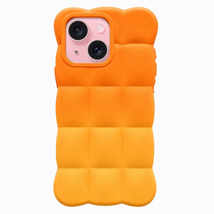 For iPhone 15 Gradient Cloud Square TPU Phone Case - Orange Yellow - EDA010214814C