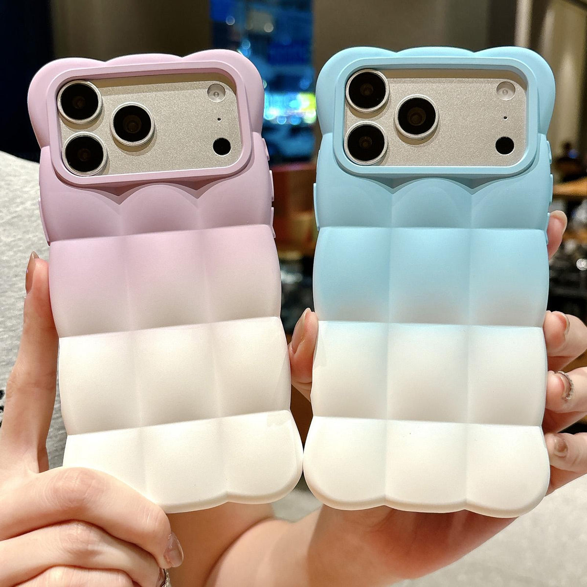 For iPhone 16 Plus Gradient Cloud Square TPU Phone Case - Green White - EDA010214809D