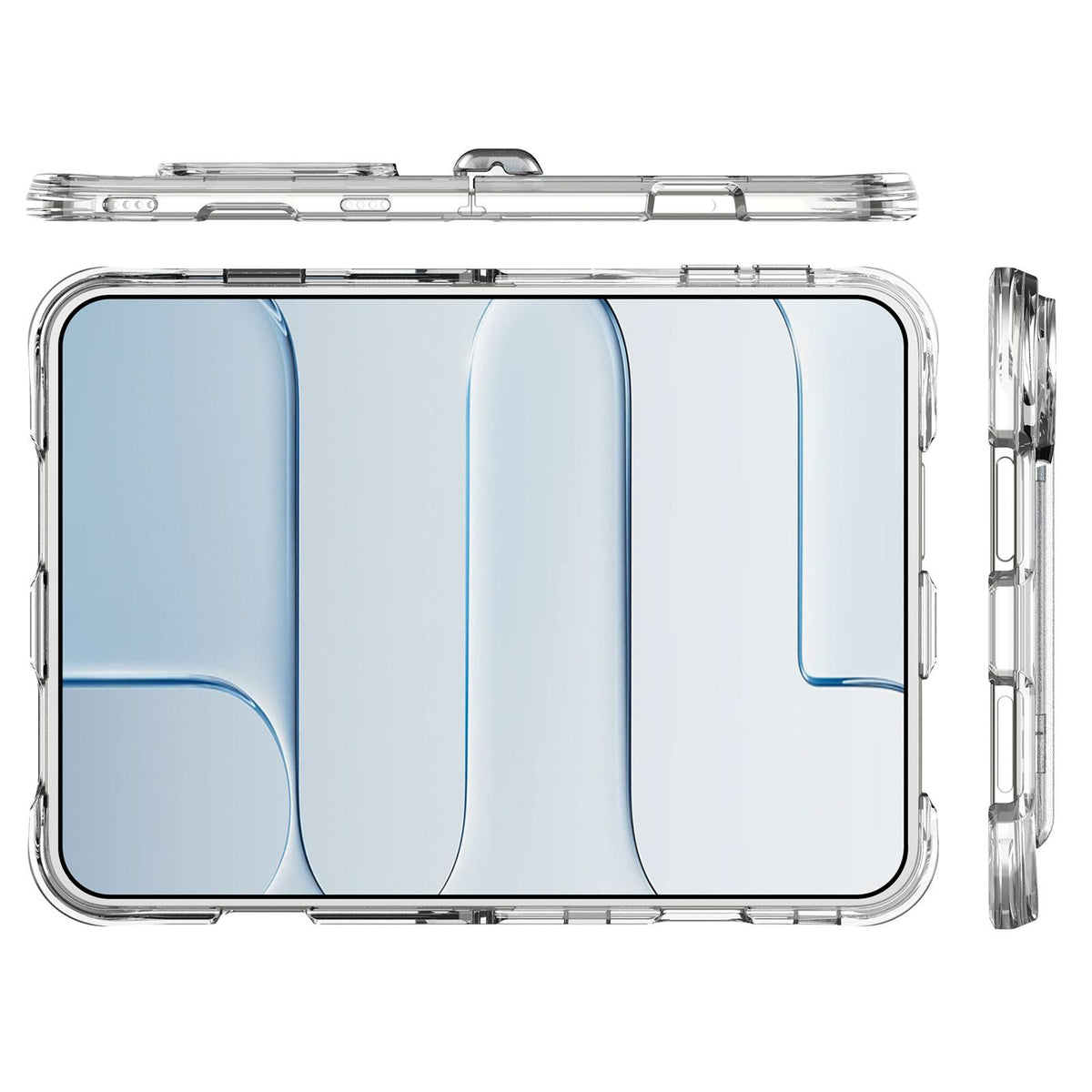 For iPhone Duo TPU + PC Hybrid 2.5mm Thick Hinge Shockproof Magnetic Phone Case - Transparent - EDA010215701A