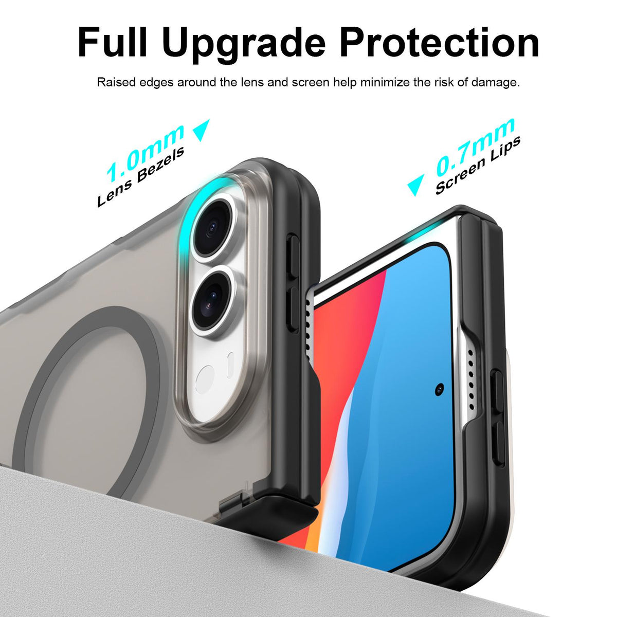 For iPhone Duo Fan Dun Series TPU Hybrid PC Magnetic Frosted Central Axis Phone Case - Black - EDA010215801A