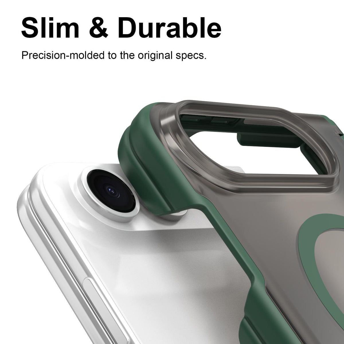 For iPhone Duo Fan Dun Series TPU Hybrid PC Magnetic Frosted Central Axis Phone Case - Green - EDA010215801C