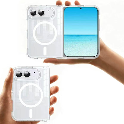 For iPhone Duo Crystal-Clear Magnetic Folding Phone Case - Transparent - EDA010216101A