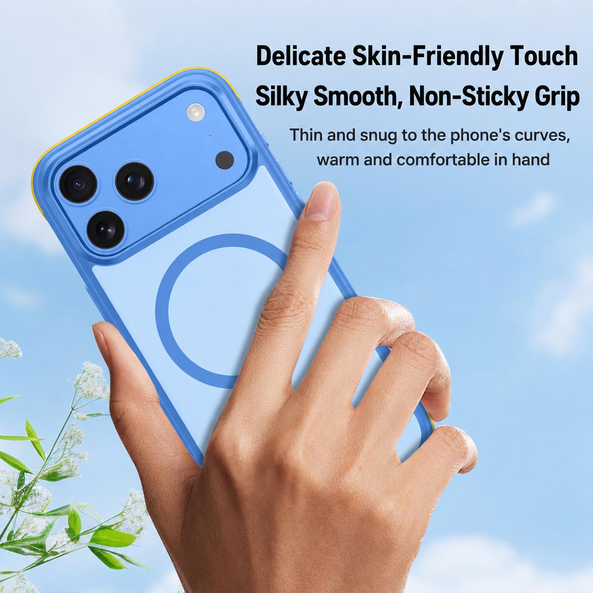 For iPhone 17 Pro Max Magnetic Shockproof Protective Phone Case - Blue - EDA010217103C