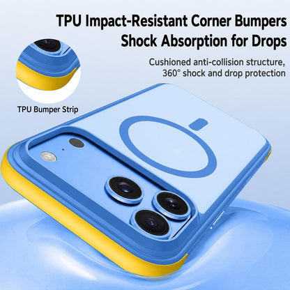 For iPhone 17 Pro Max Magnetic Shockproof Protective Phone Case - Blue - EDA010217103C