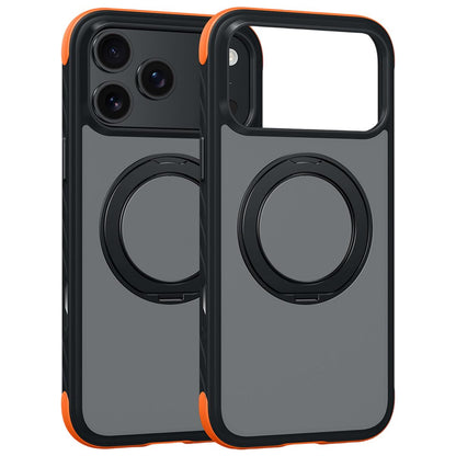 For iPhone 18 Pro Magnetic Shockproof Protective Phone Case with 360 Degree Rotating Holder - Black - EDA010218001D