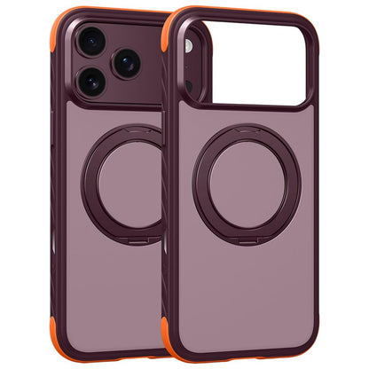 For iPhone 18 Pro Max Magnetic Shockproof Protective Phone Case with 360 Degree Rotating Holder - Red - EDA010218002A