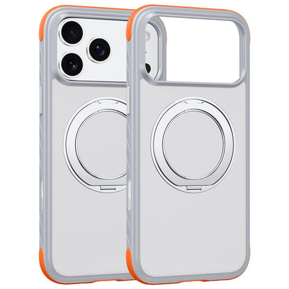 For iPhone 17 Pro Magnetic Shockproof Protective Phone Case with 360 Degree Rotating Holder - White - EDA010218003B