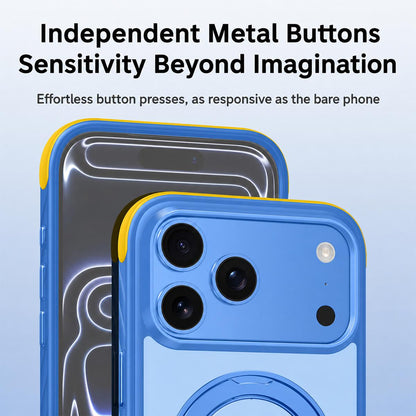 For iPhone 17 Pro Magnetic Shockproof Protective Phone Case with 360 Degree Rotating Holder - Blue - EDA010218003C