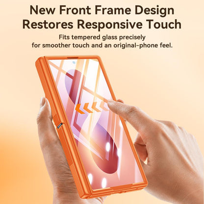 For Galaxy Z Fold8 5G Intergrated Shell And Flim Translucent Back Panel Hinge Holder Magnetic Phone Case - Purple - EDA010221501E