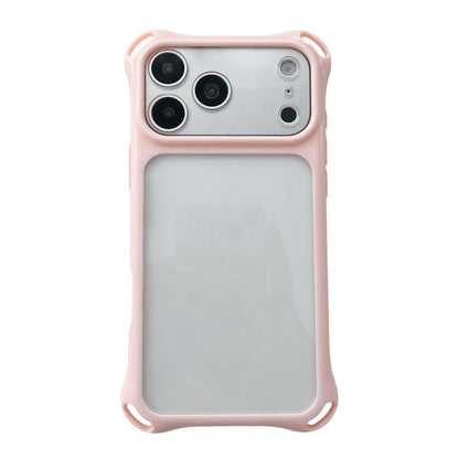 For iPhone 18 Pro Four-corners Lanyard Holes Acrylic Hybrid TPU  Phone Case - Light Pink - EDA010222701C