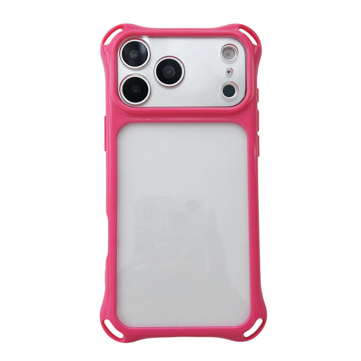 For iPhone 18 Pro Four-corners Lanyard Holes Acrylic Hybrid TPU  Phone Case - Rose Red - EDA010222701D