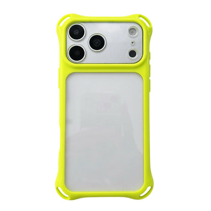 For iPhone 17 Pro Four-corners Lanyard Holes Acrylic Hybrid TPU  Phone Case - Lemon Green - EDA010222704F