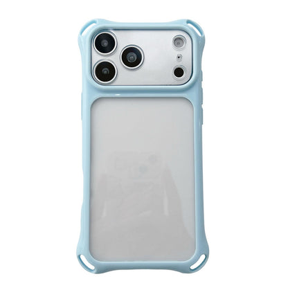 For iPhone 17 Pro Four-corners Lanyard Holes Acrylic Hybrid TPU  Phone Case - Light Blue - EDA010222704G
