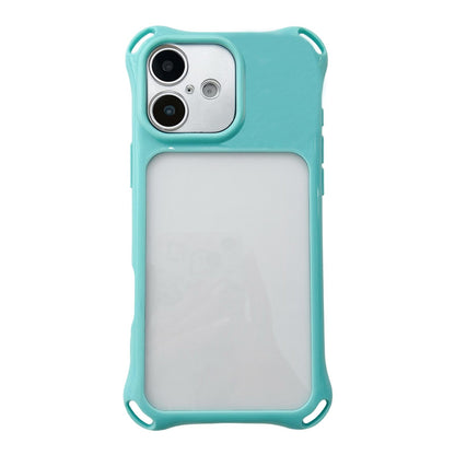 For iPhone 17 Four-corners Lanyard Holes Acrylic Hybrid TPU  Phone Case - Lake Blue - EDA010222705B