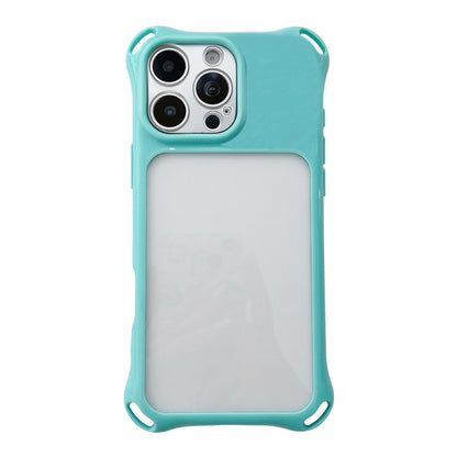 For iPhone 16 Pro Four-corners Lanyard Holes Acrylic Hybrid TPU  Phone Case - Lake Blue - EDA010222707B