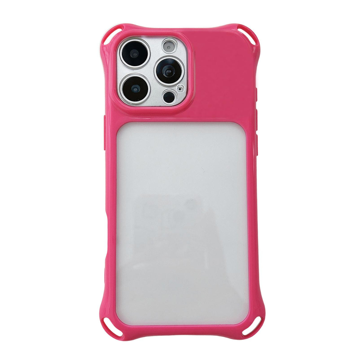 For iPhone 16 Pro Four-corners Lanyard Holes Acrylic Hybrid TPU  Phone Case - Rose Red - EDA010222707D