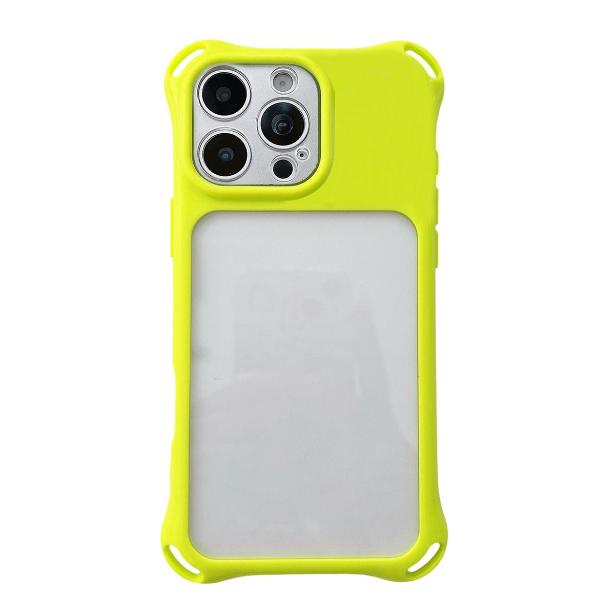 For iPhone 16 Pro Four-corners Lanyard Holes Acrylic Hybrid TPU  Phone Case - Lemon Green - EDA010222707F