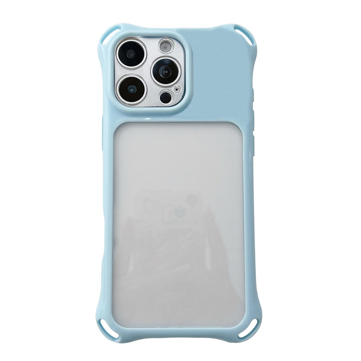 For iPhone 16 Pro Four-corners Lanyard Holes Acrylic Hybrid TPU  Phone Case - Light Blue - EDA010222707G
