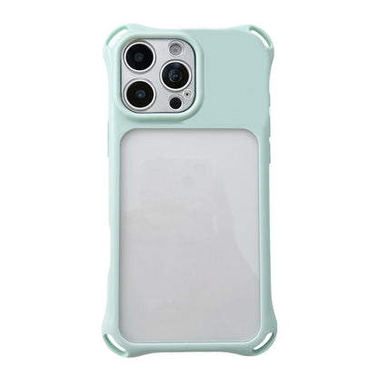 For iPhone 16 Pro Four-corners Lanyard Holes Acrylic Hybrid TPU  Phone Case - Light Green - EDA010222707H