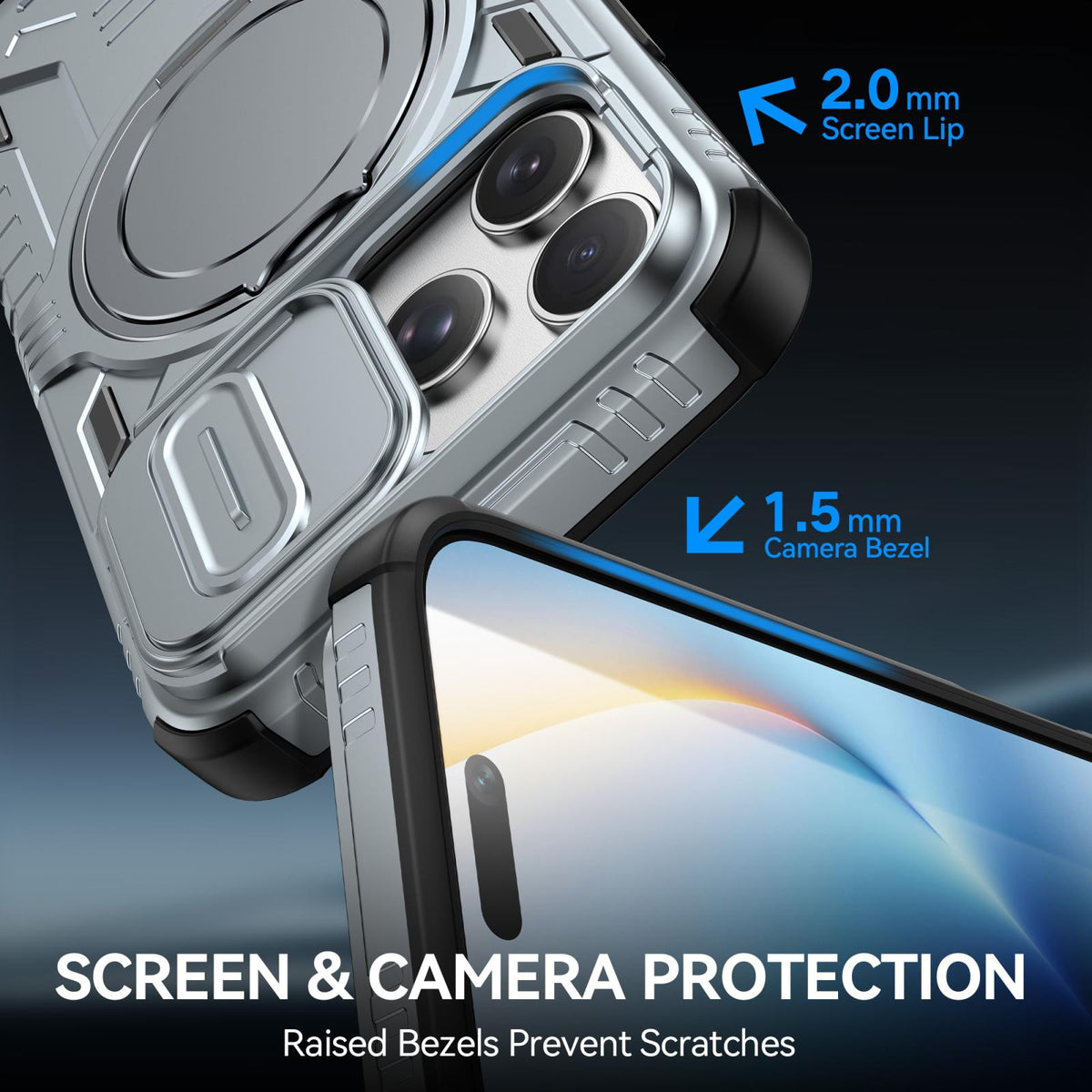 For iPhone 18 Pro Sliding Camshield Magnetic Rotation Holder Phone Case - Green - EDA010223101C