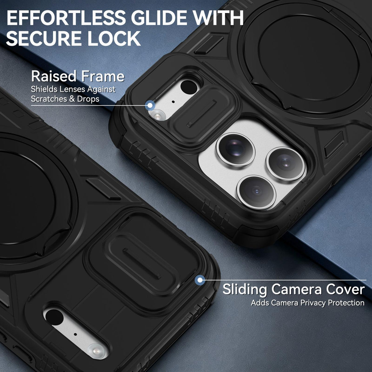 For iPhone 17 Pro Sliding Camshield Magnetic Rotation Holder Phone Case - Green - EDA010223104C
