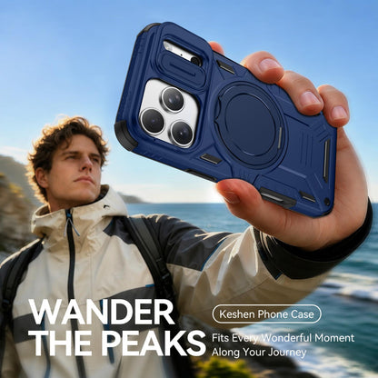 For iPhone 17 Pro Sliding Camshield Magnetic Rotation Holder Phone Case - Green - EDA010223104C