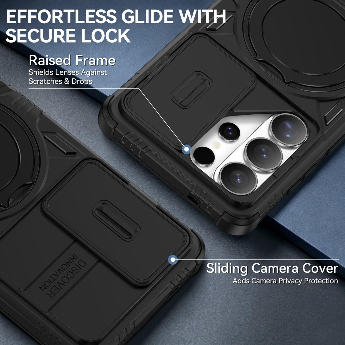 For Galaxy S26 Ultra 5G Sliding Camshield Magnetic Rotation Holder Phone Case - Orange - EDA010223701A