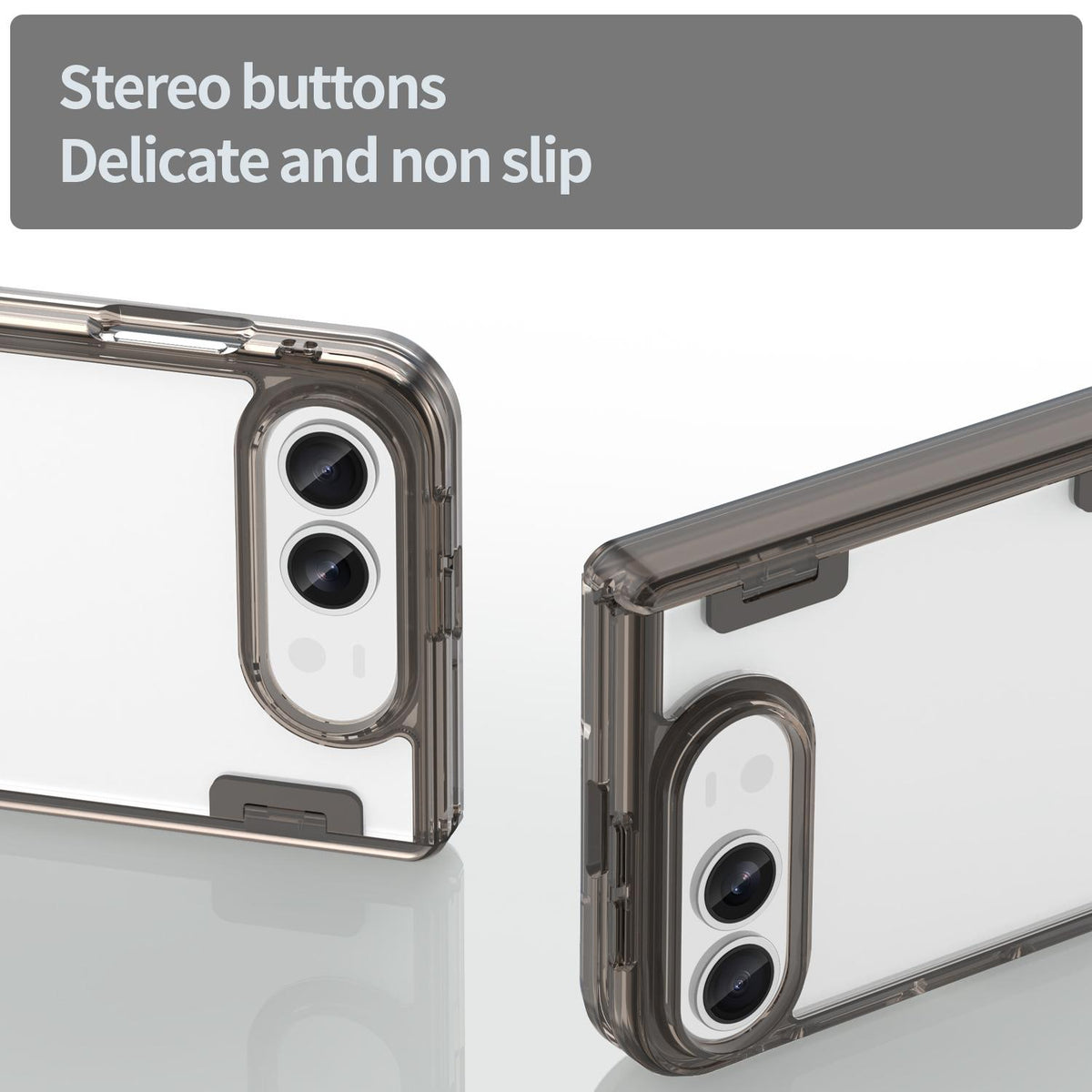 For iPhone Duo PC Hybrid TPU Airbag Folding Center Axis Phone Case - Transparent Black - EDA010226101A