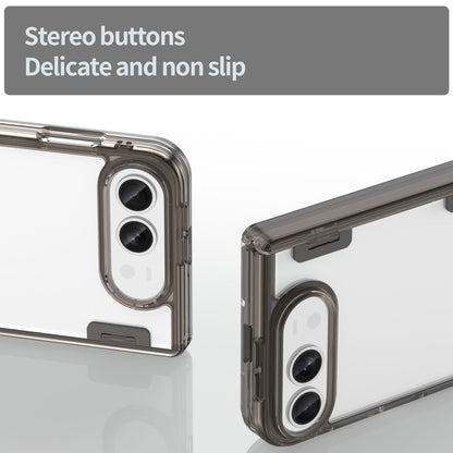 For iPhone Duo PC Hybrid TPU Airbag Folding Center Axis Phone Case - Transparent Black - EDA010226101A