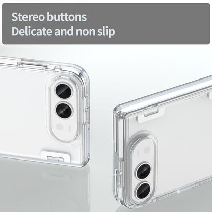 For iPhone Duo PC Hybrid TPU Airbag Folding Center Axis Phone Case - Transparent - EDA010226101C