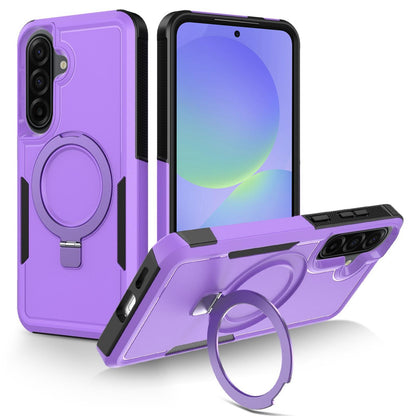 For Galaxy A36 5G Shockproof Protective TPU Hybrid PC Ring Holder Magnetic Phone Case - Purple - EDA010227807C