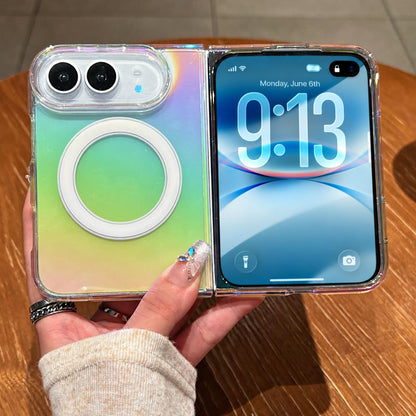 For iPhone Duo Gradient Color MagSafe Airbag Full Coverage Phone Case - Rainbow - EDA010230601A