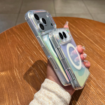 For iPhone Duo Gradient Color MagSafe Airbag Full Coverage Phone Case - Rainbow - EDA010230601A