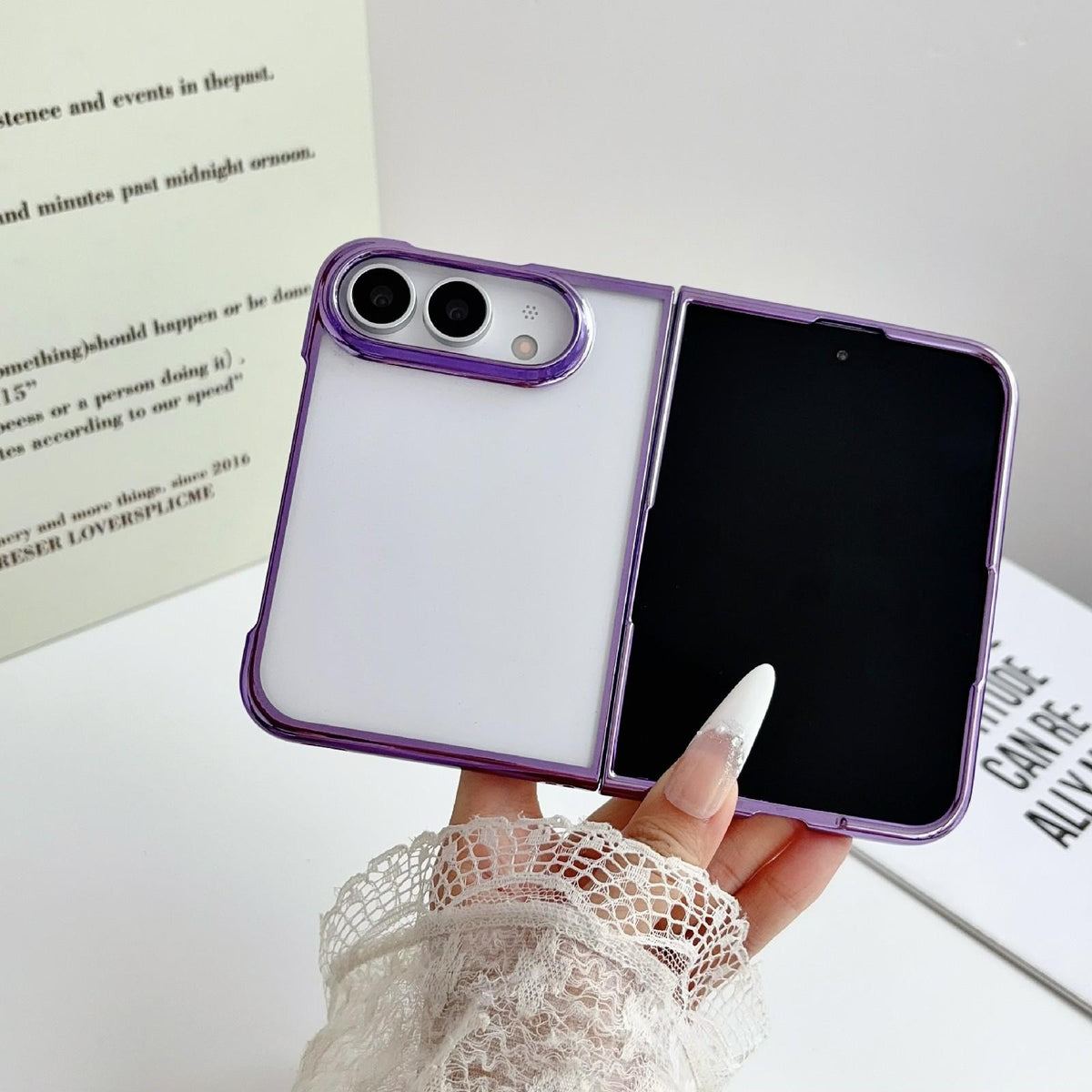 For iPhone Duo 6D Electroplating PC Shockproof Phone Case - Purple - EDA010231101A