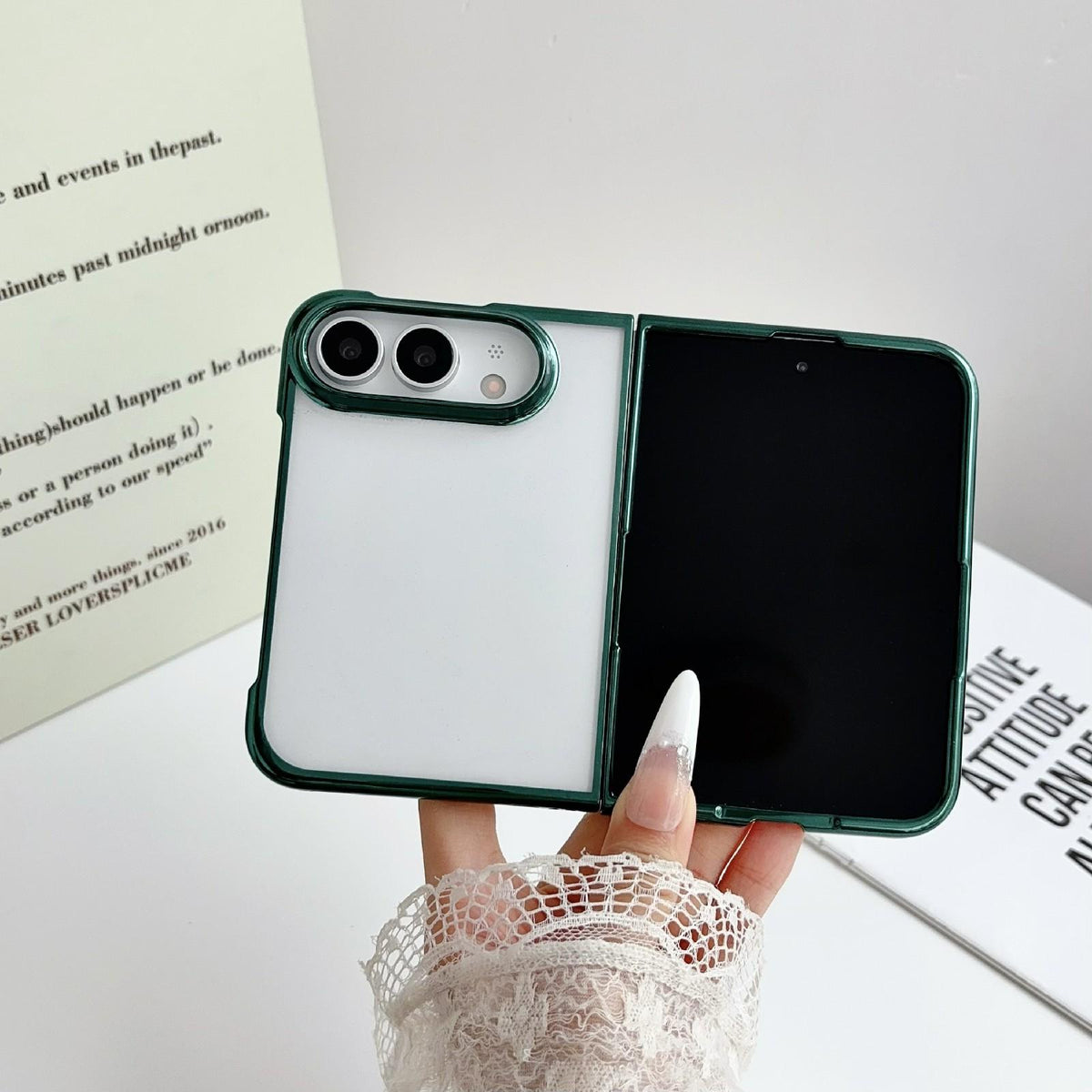 For iPhone Duo 6D Electroplating PC Shockproof Phone Case - Green - EDA010231101E