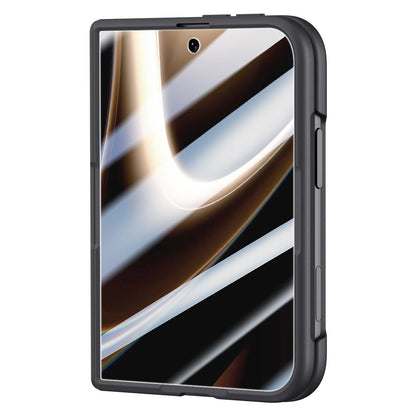 For iPhone Duo Shield Armor Series Integrated HD Film Matte Frosted Full Coverage Phone Case with Lens Holder - White - EDA010231201C