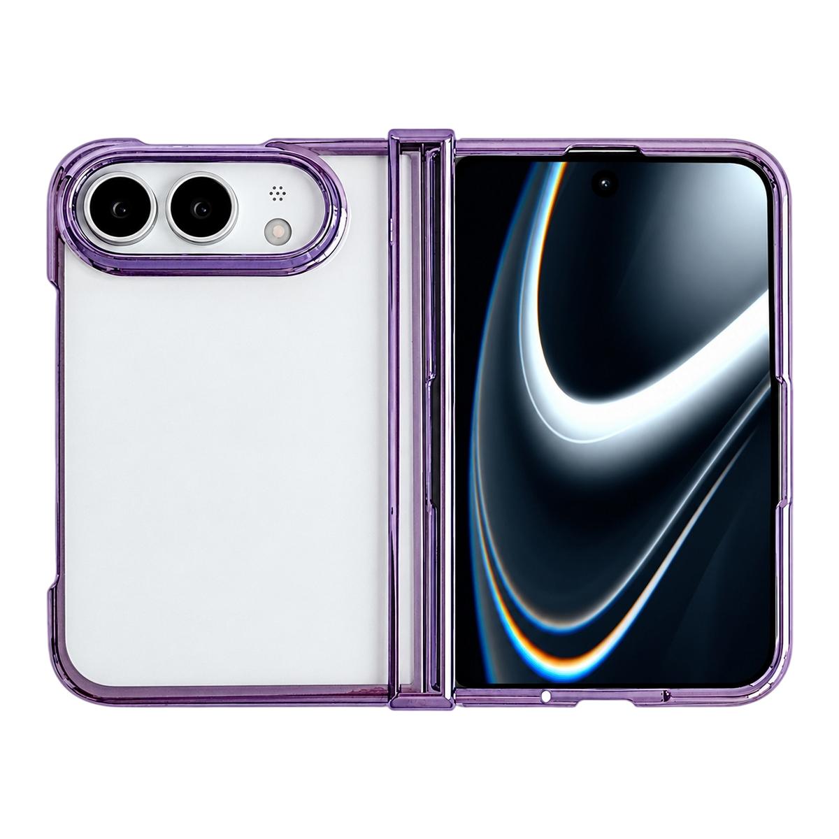 For iPhone Duo Three Parts 6D Electroplating PC Shockproof Phone Case - Purple - EDA010231301A